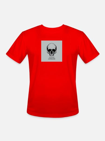 Lucid_Origin_Minimal_skull_illustration_with_bo - Men's Moisture Wicking Performance T-Shirt - red