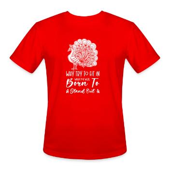 Peacock Stand Out Inspirational Peacock Lover - Men's Moisture Wicking Performance T-Shirt - red - Front - Jackson (183cm)