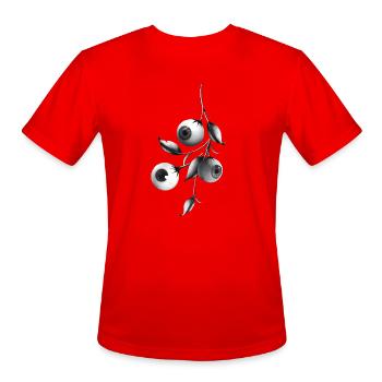 Eyeball Berries Noir - Men's Moisture Wicking Performance T-Shirt - red - Front - Jackson (183cm)
