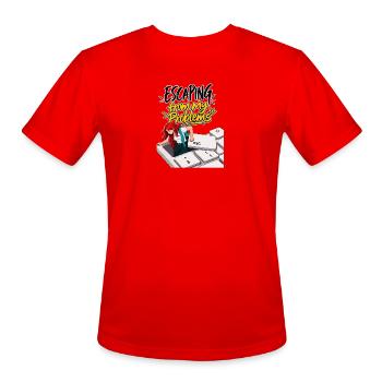 Escaping from My Problems - Men's Moisture Wicking Performance T-Shirt - red - Front - Jackson (183cm)