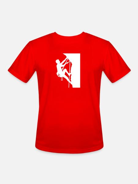 Climbing - Men's Moisture Wicking Performance T-Shirt - red