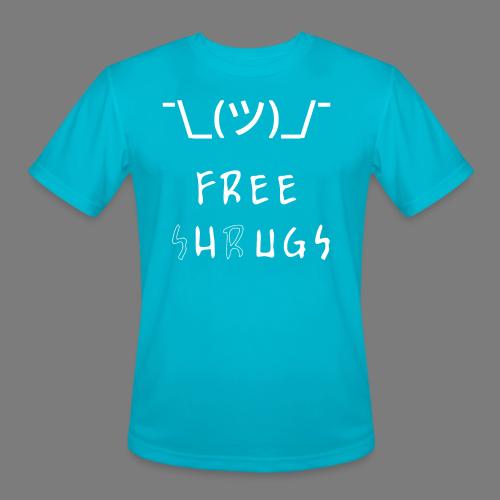 Free Shrugs Free Hugs funny parody Shrugface - Men's Moisture Wicking Performance T-Shirt