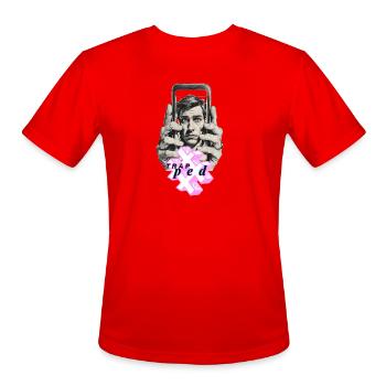 Trapped in the Screen - Men's Moisture Wicking Performance T-Shirt - red - Front - Jackson (183cm)