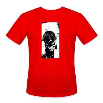 Braided Silence Portrait Mono - Men's Moisture Wicking Performance T-Shirt - red - Front - Jackson (183cm)