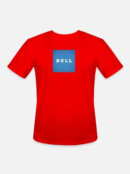 Bull Bold on Blue - Men's Moisture Wicking Performance T-Shirt - red