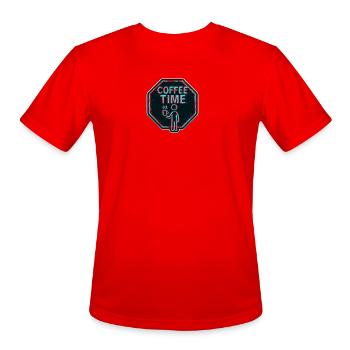 Coffee Time Neon Glitch - Men's Moisture Wicking Performance T-Shirt - red - Front - Jackson (183cm)
