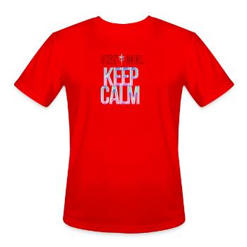 Iridescent Calm Typography - Men's Moisture Wicking Performance T-Shirt - red - Front - Jackson (183cm)