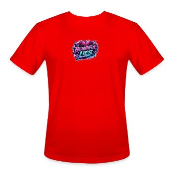 Beautiful Lies Neon Graffiti - Men's Moisture Wicking Performance T-Shirt - red - Front - Jackson (183cm)