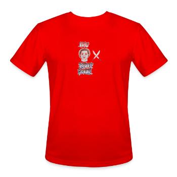 Mr Smoke Graffiti Portrait - Men's Moisture Wicking Performance T-Shirt - red - Front - Jackson (183cm)