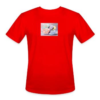 Pastel Mandala Vinyl Orbs - Men's Moisture Wicking Performance T-Shirt - red - Front - Jackson (183cm)