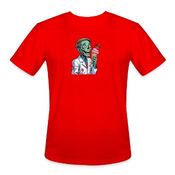Zombie Doctor with Ice Cream Cone - Men's Moisture Wicking Performance T-Shirt - red - Front - Jackson (183cm)