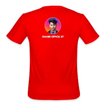 Shahidofficial07  - Men's Moisture Wicking Performance T-Shirt - red - Back - Jackson (183cm)