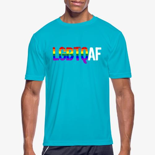 LGBTQ AF LGBTQ as Fuck Rainbow Pride Flag - Men's Moisture Wicking Performance T-Shirt