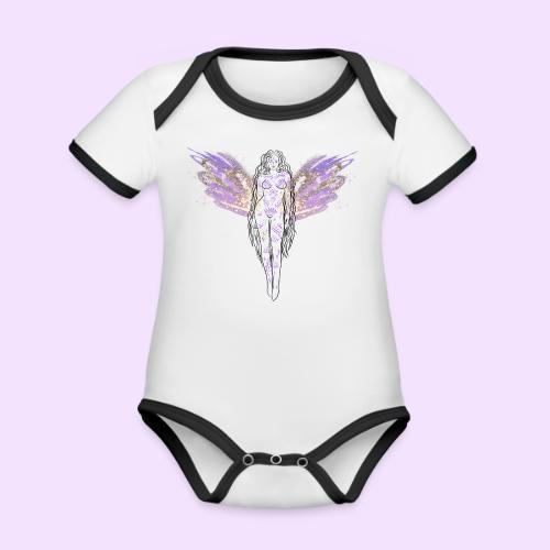 Angel Moon Goddess - Fairytale Design - Organic Contrast SS Baby Bodysuit