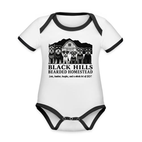 BH Bearded Homestead Logo Merch - Organic Contrast SS Baby Bodysuit
