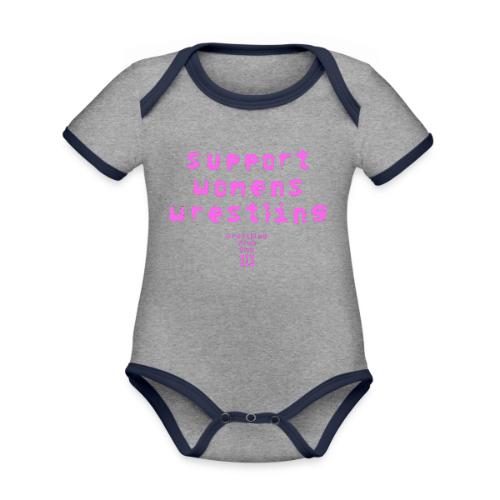 Support Womens Wrestling - Organic Contrast SS Baby Bodysuit