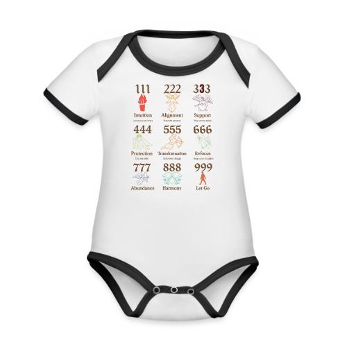 Mystic Angel Numbers Spiritual Symbols on Gildan - Organic Contrast SS Baby Bodysuit
