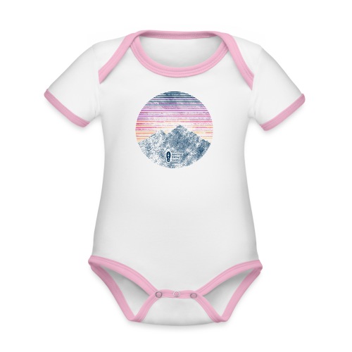 Mountain Sunset - Organic Contrast Short Sleeve Baby Bodysuit