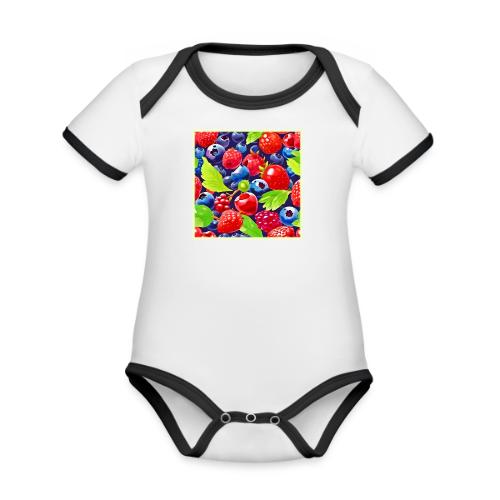 Summer Berry Medley - Organic Contrast SS Baby Bodysuit