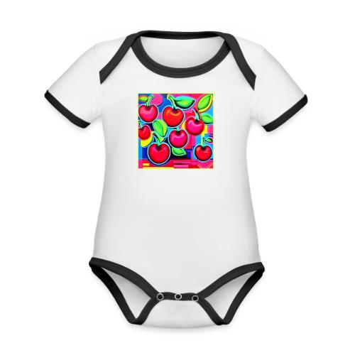 Pop Art Cherry Burst - Organic Contrast SS Baby Bodysuit