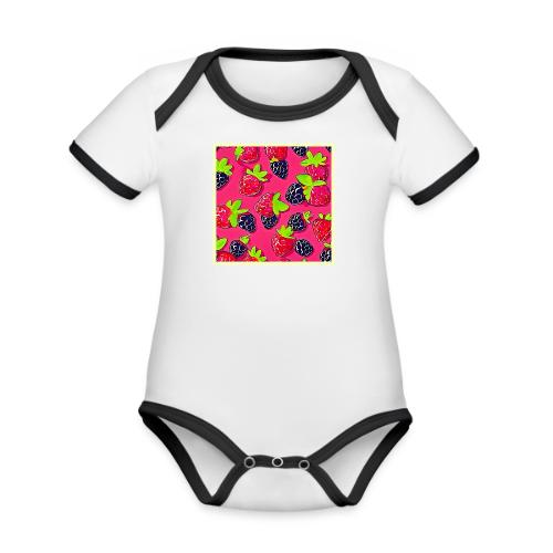 Berry Patch: Sweet Design - Organic Contrast SS Baby Bodysuit