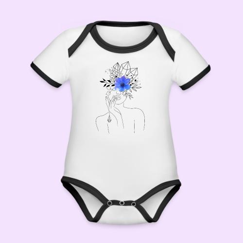 Third Eye Flower Goddess - Crystal Design - Organic Contrast SS Baby Bodysuit