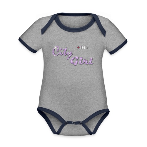 elegant girl - Organic Contrast Short Sleeve Baby Bodysuit
