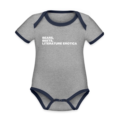 Bears, Beets, Literature - Organic Contrast Short Sleeve Baby Bodysuit