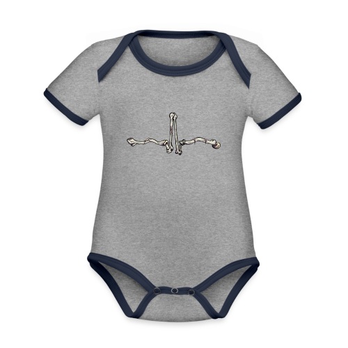 ECG bones - Organic Contrast Short Sleeve Baby Bodysuit