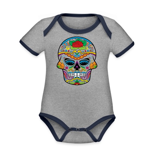 Skull - Organic Contrast SS Baby Bodysuit