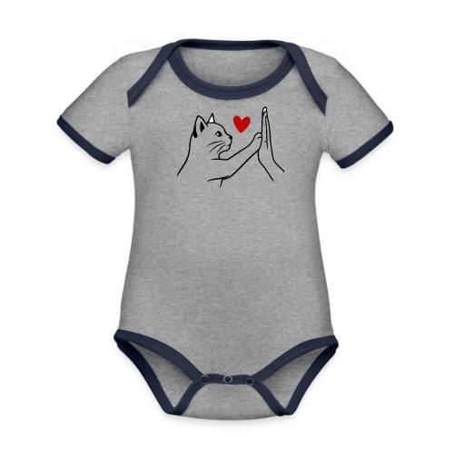 Cat Lover High-Five T-Shirt - Organic Contrast SS Baby Bodysuit