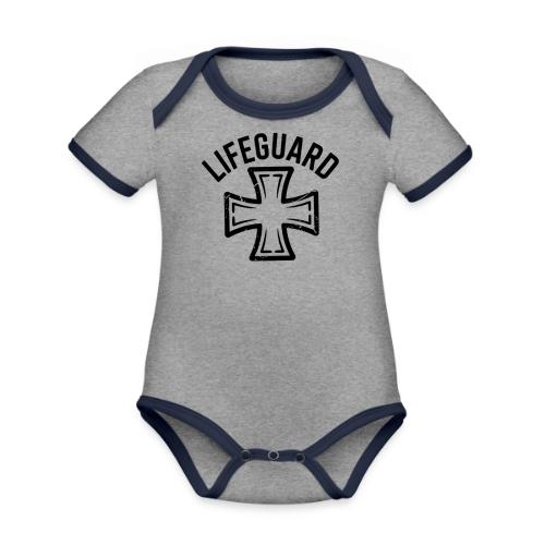 Lifeguard Cross Emblem - Organic Contrast SS Baby Bodysuit