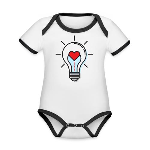 FUMCSD Heart Light Bulb - Organic Contrast SS Baby Bodysuit