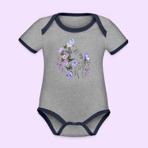 Dreamy Butterfly Goddess - Fairytale Design - Organic Contrast SS Baby Bodysuit