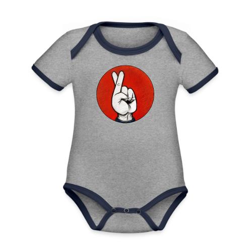 The Fakist Logo - Organic Contrast SS Baby Bodysuit