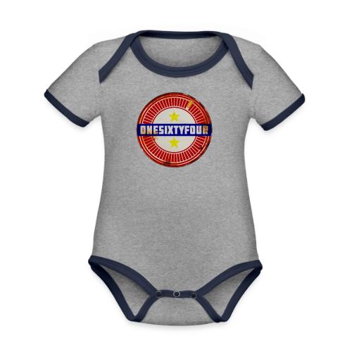 One Sixty Four -- vintage inspired design - Organic Contrast SS Baby Bodysuit