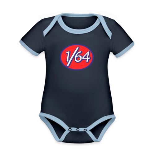 One Sixty Four -- vintage auto inspired oval - Organic Contrast SS Baby Bodysuit
