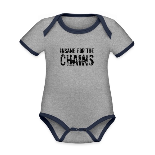 Insane For the Chains Disc Golf Black Print - Organic Contrast SS Baby Bodysuit