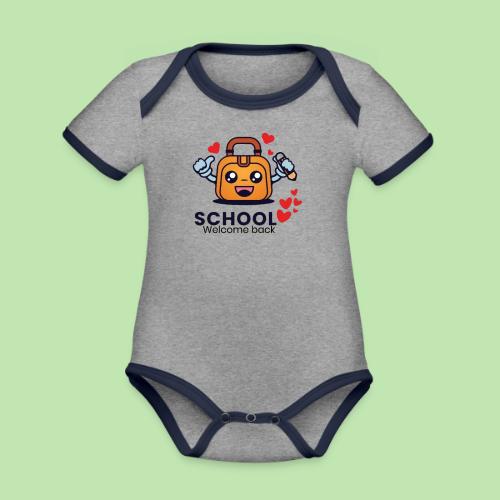 first day of school outfit- school Welcome back - Organic Contrast SS Baby Bodysuit