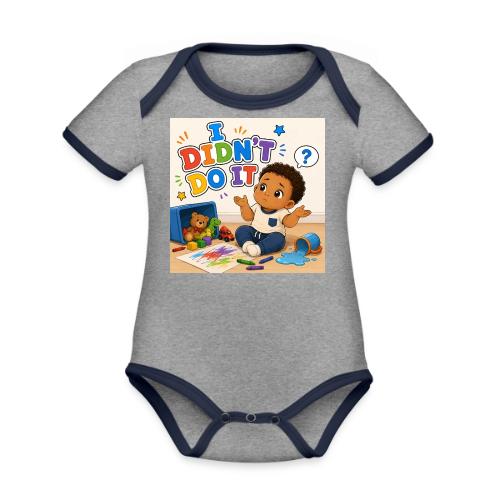 I Didn't Do It - Boy-B - Organic Contrast SS Baby Bodysuit