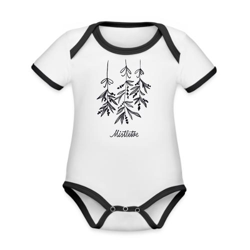 Mistletoe - Organic Contrast SS Baby Bodysuit
