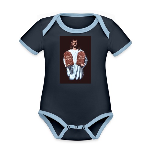Don't Worry ~ Be Happy - Organic Contrast SS Baby Bodysuit