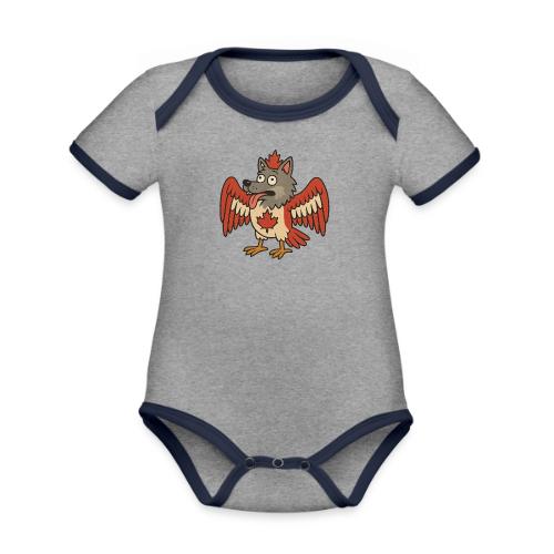 Maple-Mad Wolfbird – Quirky Canadian Creature - Organic Contrast SS Baby Bodysuit