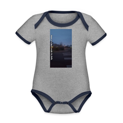 Oil Road Print - Organic Contrast SS Baby Bodysuit