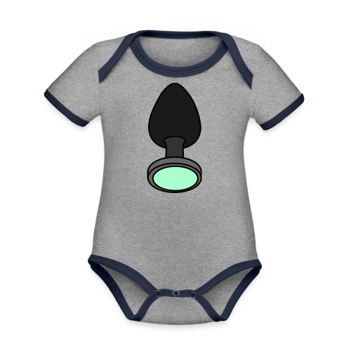 Buttplug - Organic Contrast Short Sleeve Baby Bodysuit