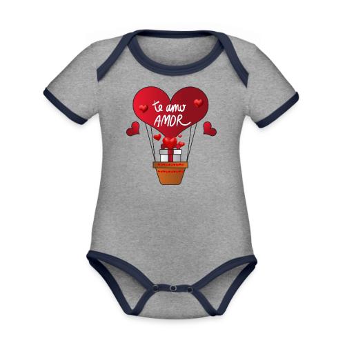 Fashion Valentine's Day Hearts, Gifts February 14 - Organic Contrast SS Baby Bodysuit