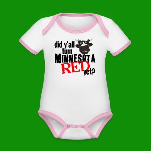 Turn Minnesota Red - Organic Contrast SS Baby Bodysuit
