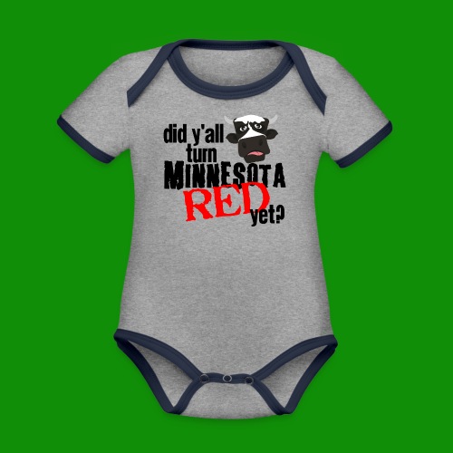 Turn Minnesota Red - Organic Contrast Short Sleeve Baby Bodysuit
