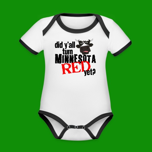 Turn Minnesota Red - Organic Contrast SS Baby Bodysuit