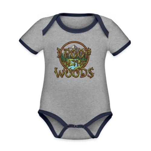I POOP IN THE WOODS - Organic Contrast SS Baby Bodysuit